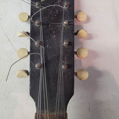 C. Bruno & Son Mandolin Banjo Vintage 8 string original 17 bracket Circa 1910 - 1920 - Original friction tuners, Original Calf skin head, 8 string, 17 brackets, straight neck, fair condition with wear consistent with age image 5