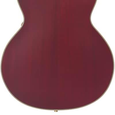 D'Angelico Deluxe Ss Fully Hollow Single Cutaway Satin Trans Wine image 2