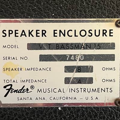Fender Bassman VT 2x15" Guitar Speaker Cabinet - Silverface image 3