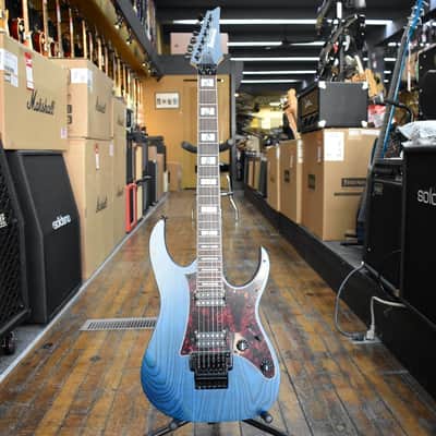 Ibanez Prestige RG653DX Electric Guitar Transparent Deep Blue Flat w/Hard Case image 4