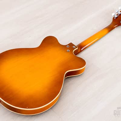 1960s Kay Jazz II Vintage Hollowbody Electric Guitar Sunburst w/ Kleenex Box, Case image 14
