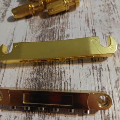 Import Style Gold Tune-O-Matic Bridge and Tailpiece Set for Epiphone Guitars image 3
