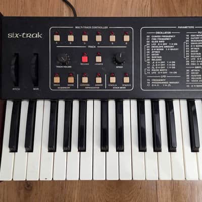 Sequential Six-Trak 49-Key 6-Voice Polyphonic Synthesizer 1984 - 1985 - Black with Wood Sides image 3