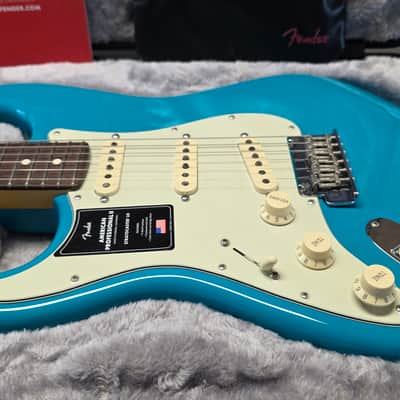 Fender American Professional II Stratocaster LEFT HAND BRAND NEW 75TH ANNIVERSARY 2021 Model Miami Blue Rosewood USA LH Lefty Handed Electric Guitar image 5