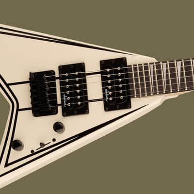 Jackson JS Series RR Minion JS1XM, Snow White w/Black Pin Stripes, Amaranth image 4