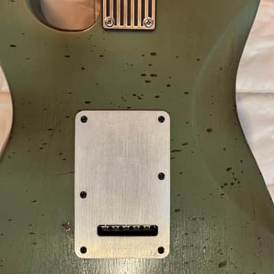 CeJota Strat-Style Electric Guitar - Military U.S. Army Green - "The Tank" image 10