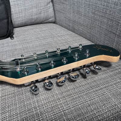 Squier Jazzmaster Electric XII 12 string Paranormal 2024 - Sherwood Green with Upgrades and Fender Gig Bag image 8