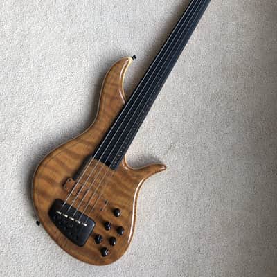 Fbass F-Bass Alain Caron AC5 Custom, 34" Scale, Flamed Redwood top! 2013 image 2