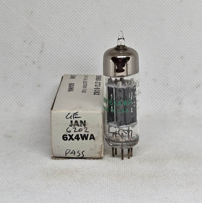 GE JAN 6X4WA / 6202 Black Plate Balanced Single NOS Rectifier 6X4 6X4W EZ90 image 1