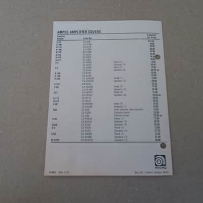 Vintage February 1977 Ampeg Amplifier Price List! Rare, Original Case Candy, Paperwork! image 3