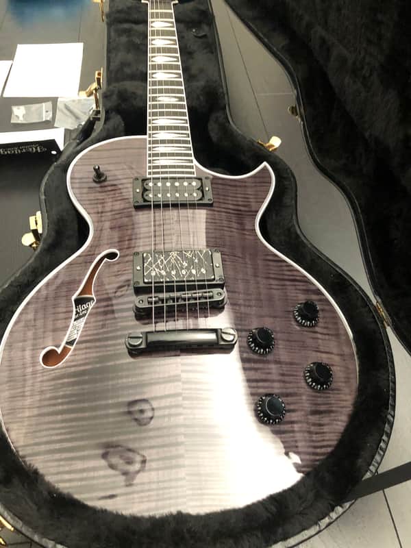 2021 Heritage Custom Shop H-155M Limited-Edition Semi Hollow Electric Guitar in Black image 1
