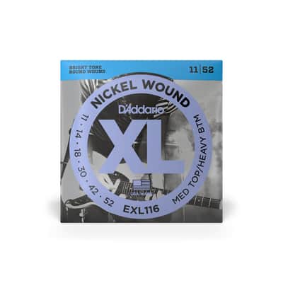 D'Addario EXL116 XL Nickel Wound Electric Guitar Strings, 11-52 Medium/Heavy image 2