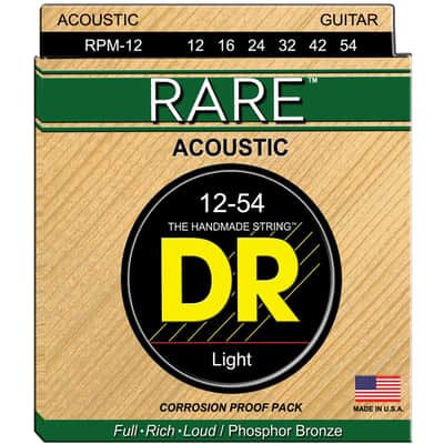 DR RPM-12 RARE Phosphor Bronze Acoustic Guitar Strings, Light 12-54 image 1