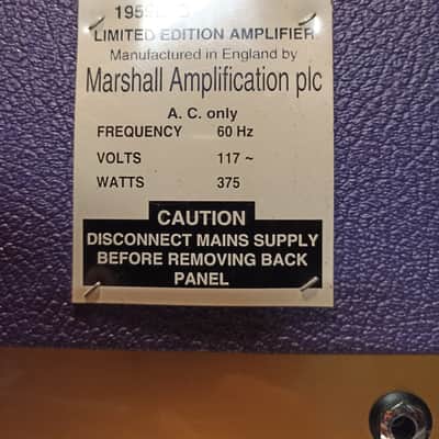 Marshall Limited Edition Purple "Hendrix" Stack Superlead MKII 1959 LTD 100 Watt 1994 Purple image 9