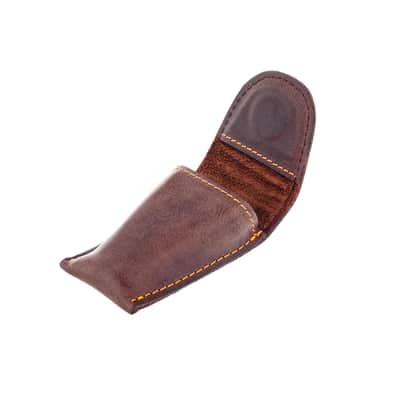 French Horn Mouthpiece Holder Single For 1 Mouthpiece. Genuine Leather Carrying Bag. Compact Mouthpiece Holder. Protection Case For French Horn Mouth Piece (Single, Brown) image 2