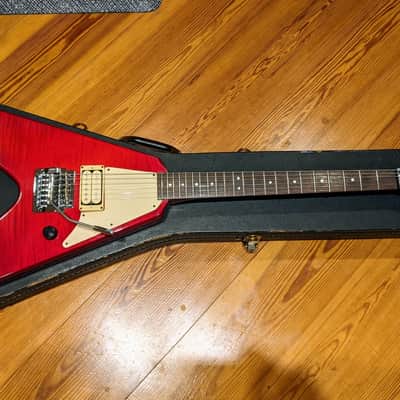 Hamer 1984 K.K. Downing Signature Flying V Vector Translucent Red Flame Top VINTAGE Guitar w/OHSC, RARE & EXC! image 10