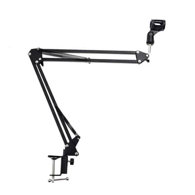 IDANCE Microphone Boom Arm, Adjustable Arm Scissor Mic Stand Desk Mount, Shock Mount Mic Holder, Podcast Condenser Microphone Holder, Desktop Mic Stand, Boom Stand for Recording, Gaming, Streaming image 2