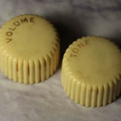 1960's Harmony Rocket - Original CUPCAKE KNOBS ( Pair ) Volume & Tone image 1
