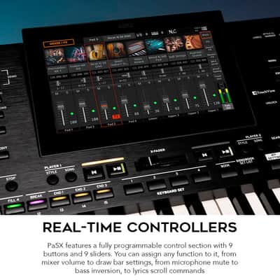 Korg 88-Key Pa5X Professional Arranger Bundle with Adjustable Keyboard Stand, Flip-Top Bench, Closed-Back Headphones, Sustain Pedal, and 1/4 Inch TS Cables (7 Items) image 3