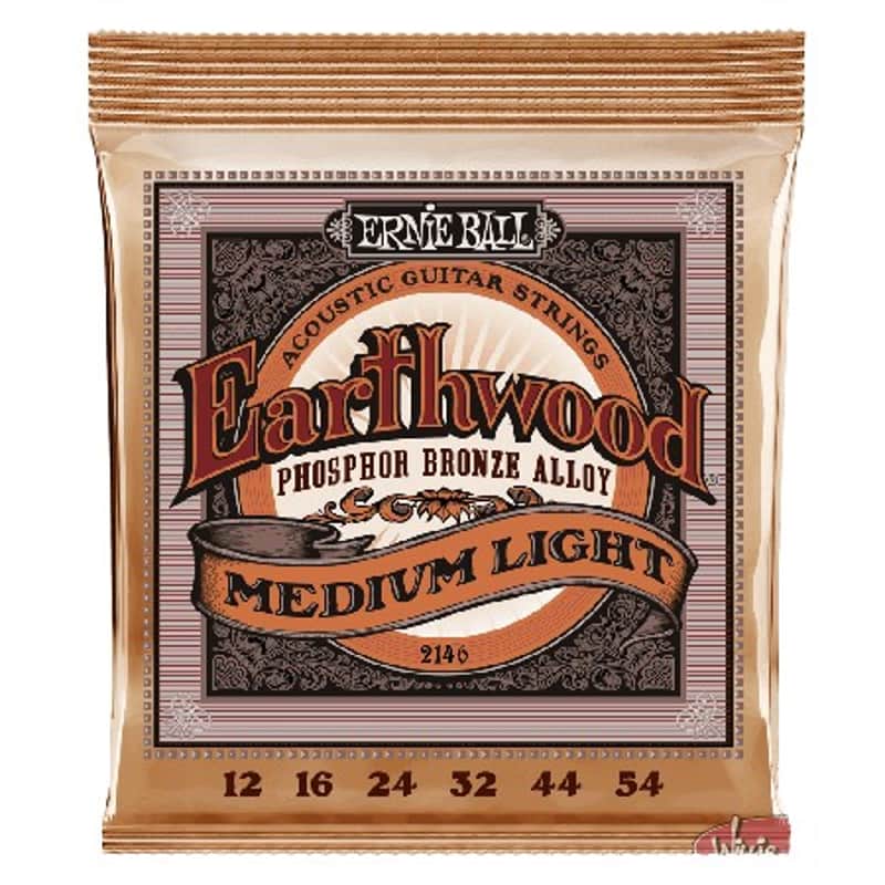 Ernie Ball Earthwood Phosphor Bronze Acoustic Guitar Strings Medium Light 12-54 image 1