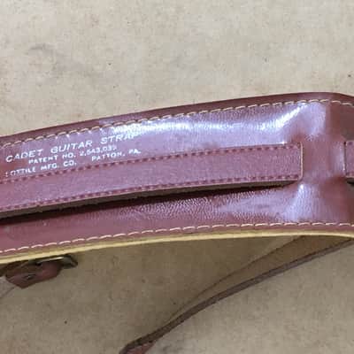 Vintage Cadet Patton PA Red Leather Lottile MFG. Co Relic Strat Guitar Strap USA image 5