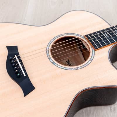 2023 Taylor Custom Grand Auditorium Acoustic Electric Guitar Trans Black w/ Lutz Spruce + Flame Maple image 7
