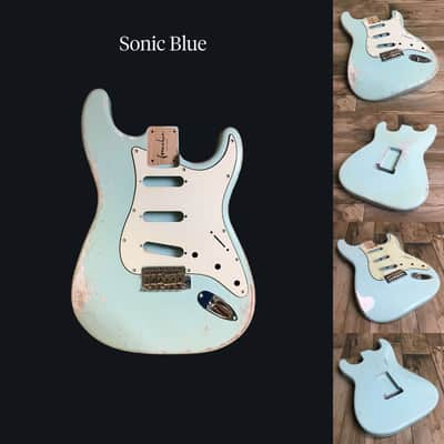 Made to Order - FRANCHIN Mercury guitar body Relic Aged 100% Nitro Lacquer (Sunburst/ Black/ White/ Blue/ Green/ Yellow/ Red/ Pink/ Burgundy/ Purple/ Gold/ Silver, etc.) Basswood Poplar Stratocaster-Strat-S-Style Made in Italy image 8