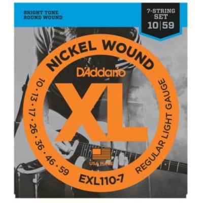 D'Addario EXL110-7 7 String Guitar Strings - 10-59 image 1