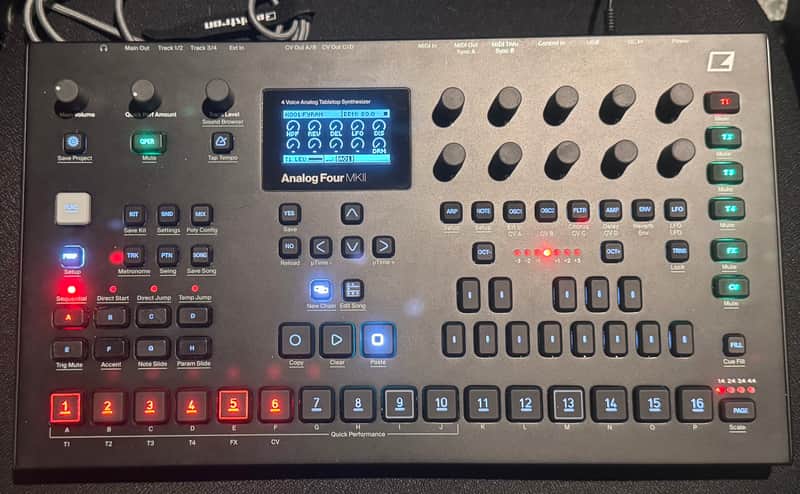 Elektron Analog Four MKII 4-Voice Tabletop Analog Synthesizer 2020 - Present - Black + Free Shipping! image 1
