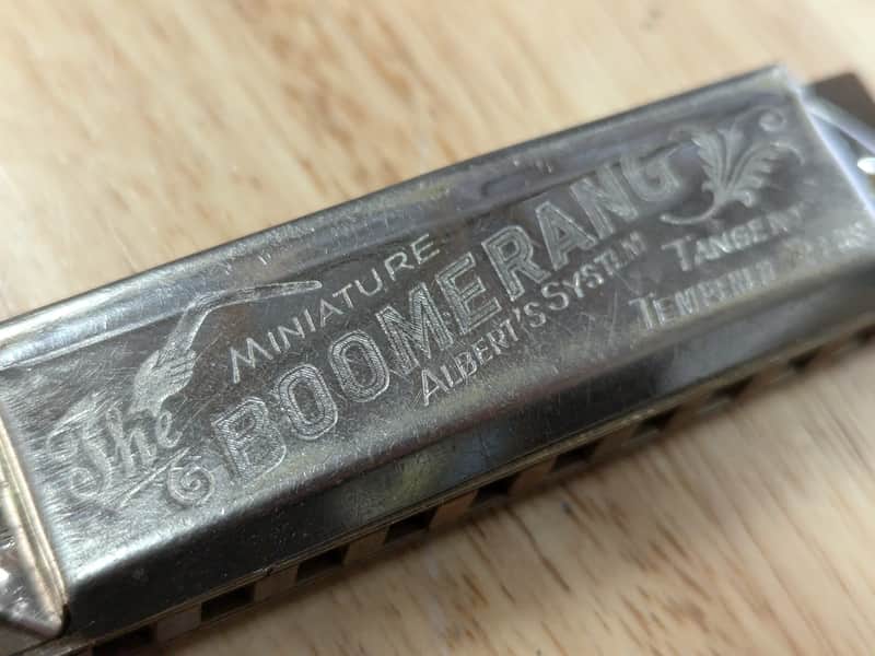Vintage Alberts Boomerang Miniature Diatonic Harmonica, Fully Refurbished, Made in Germany 1920s, key of C. image 1