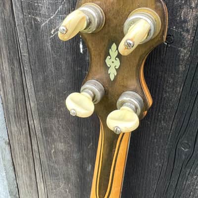 The Bacon Blue Ribbon Style A Tenor Banjo with Original Koverite Case Natural 1920s image 15