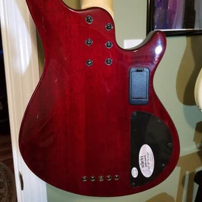 Lefty Schecter Damien Elite-5 Active 5-String Bass 2016 Crimson Red image 4