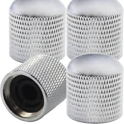 Knobs 6mm Metal 18 Splines Dome Volume Tone Control Knobs for Electric Guitar (Chrome) image 1