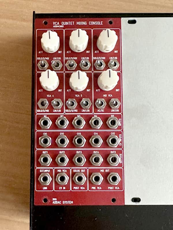 ADDAC 802 VCA Quintet — 6 VCAs - 12HP - Solo/Mix/Bus Routing image 1