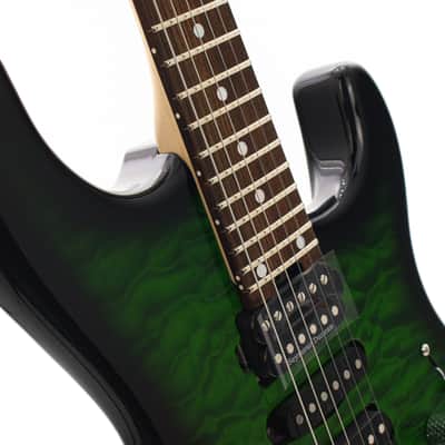 Charvel MJ San Dimas Style 1 HSH FR PF QM 2026 Transparent Green Burst 3842gr image 8