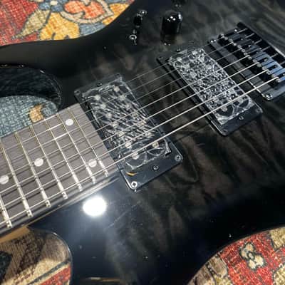 Ibanez GRG7221QA-TKS Gio with Purpleheart Fretboard - Transparent Black Sunburst image 3