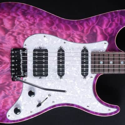 Schecter USA Sunset Custom 2014 Electric Magenta Quilt image 1