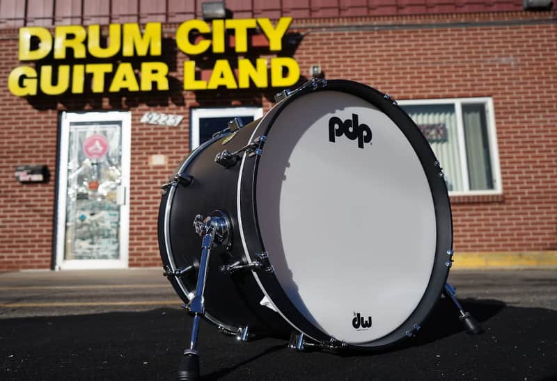 PDP/DW Concept Maple Classic Series | Ebony Satin Oil | 14" x 20" Bass Drum w/ No Mount image 1