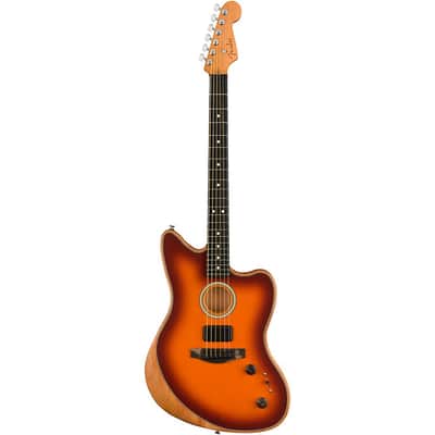 Fender American Acoustasonic Jazzmaster Acoustic-Electric Guitar Regular Tobacco Sunburst image 3