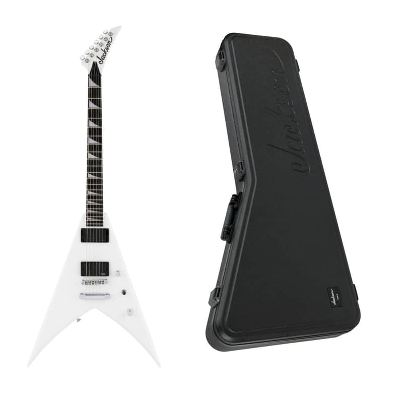 Jackson Pro Series King V KVTMG 6-String Electric Guitar (Snow White) Bundle with Jackson King V Molded Case (2 Items)