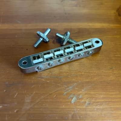 1970's Schaller Nickel Nashville Tune-O-Matic Bridge & Posts For Gibson Guitars image 2