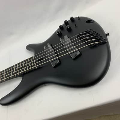 Ibanez SRMS625EX Iron Label Multi-Scale 5-String Bass Guitar Black Flat B-Stock image 7