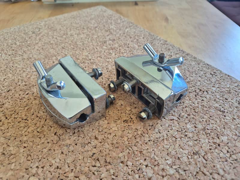 Sonor Phonic Bassdrum Leg Brackets ~1980 - Chrome image 1