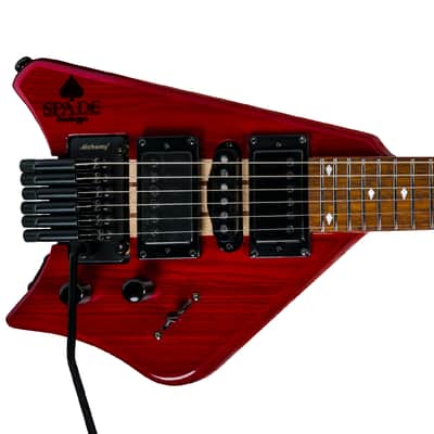 Spade Red Clear With Floating Tremolo HSH Pickups Coil Split & Stiletto Case image 4