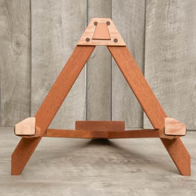 Acoustic Guitar Stand, Wooden Guitar Stand, Mahogany and figured maple Boutique guitar stand image 1
