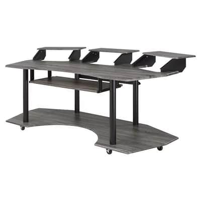 New Producer Wooden 4-Shelf Music Recording Studio Desk in Black Oak image 2