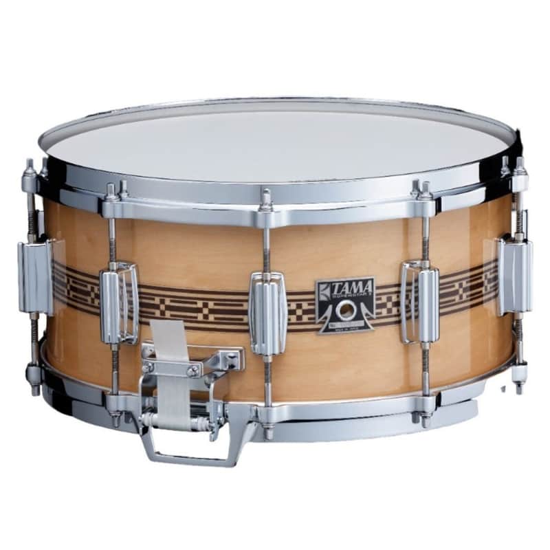 TAMA 50th Anniversary Limited Mastercraft Artwood 9mm 6ply Birch Shell 14 x 6.5-Inch Snare Drum with Multi-Section Contrasting Colored Center Wood Inlay image 1