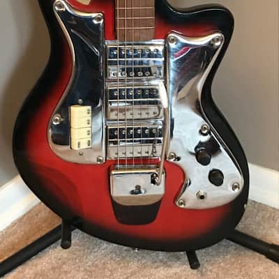 Vintage Sixties Teisco Triple Humbucker Electric Guitar in Excellent Condition image 2