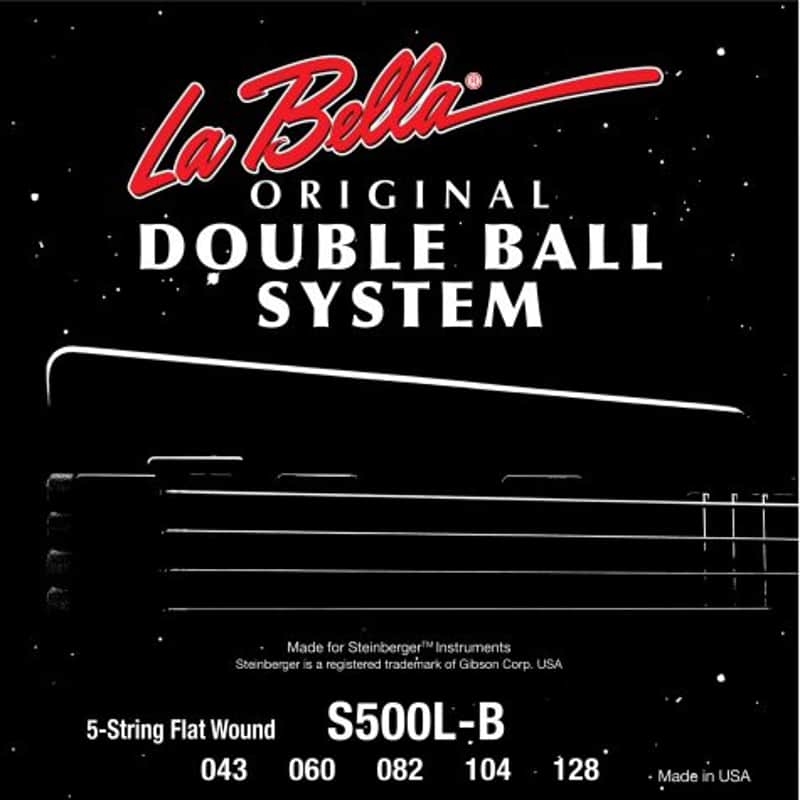 La Bella Double Ball Bass Strings - S500L-B 5 String Stainless Steel Flat Wound .043-.060-.082-.104-.128 image 1