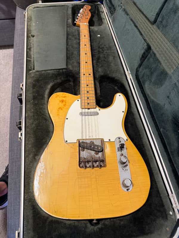 1969 Blonde Fender Telecaster with Maple Fretboard and Hardshell Case image 1